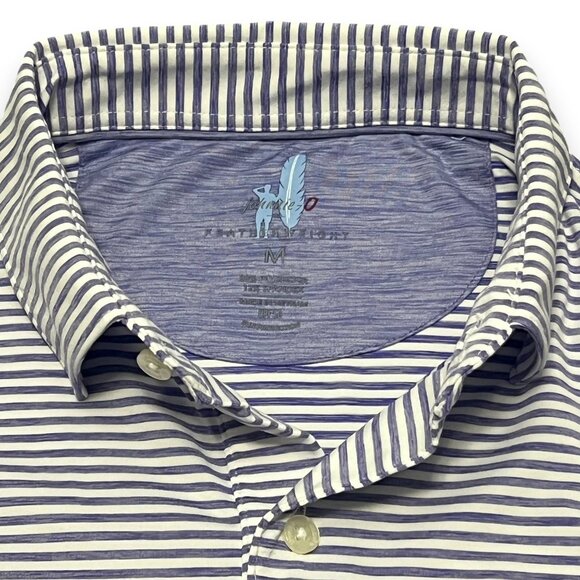 Johnnie-O Men's Featherweight Performance Polo Purple Striped Pattern Medium - Picture 5 of 5